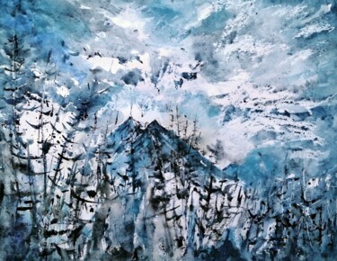 Pintura intitulada "Turbulences, Veisiv…" por Catherine Saint Fontaine, Obras de arte originais, Aquarela