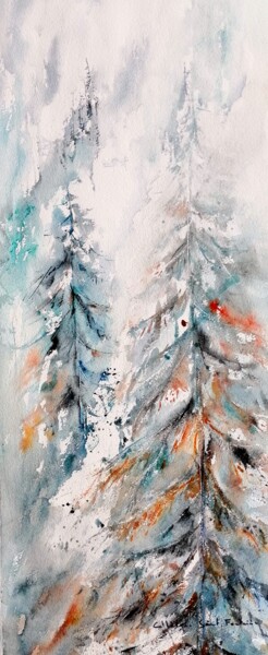 Peinture intitulée "Délicatesse" par Catherine Saint Fontaine, Œuvre d'art originale, Aquarelle