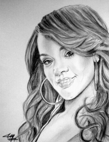 Schilderij getiteld "RIHANNA" door Catherine Wernette, Origineel Kunstwerk