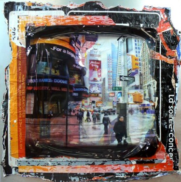 Colagens intitulada "Time Square" por Cathie Berthon, Obras de arte originais, Foto Montagem