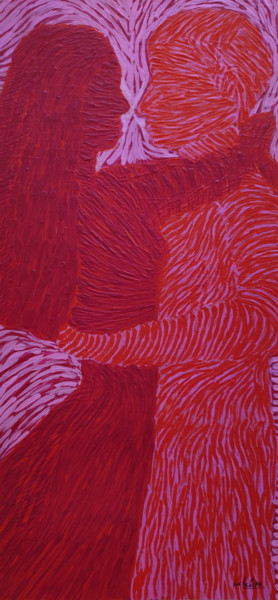 Malerei mit dem Titel "Rhodochrosite" von Lulu Cinn, Original-Kunstwerk, Acryl