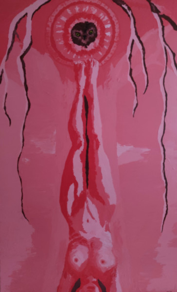 Malerei mit dem Titel "Vulva" von Lulu Cinn, Original-Kunstwerk, Acryl