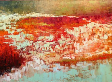 Peinture intitulée "Abstraction paysagè…" par Catherine Delclaux, Œuvre d'art originale, Huile