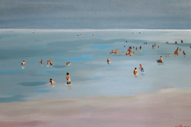 Картина под названием "bain de minuit" - Cathy Doutreligne, Подлинное произведение искусства, Акрил Установлен на Деревянная…