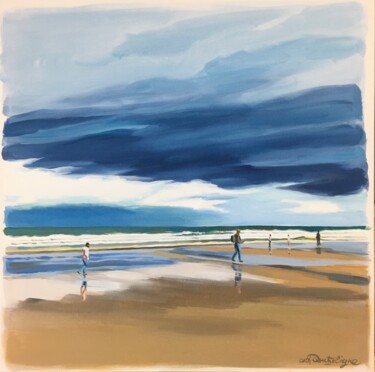 Pittura intitolato "Plage d'hiver 3" da Cathy Doutreligne, Opera d'arte originale, Acrilico Montato su Telaio per barella in…