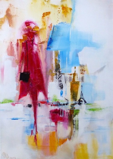 Painting titled "La parisienne" by Cathy Guerrier-D., Original Artwork, Acrylic