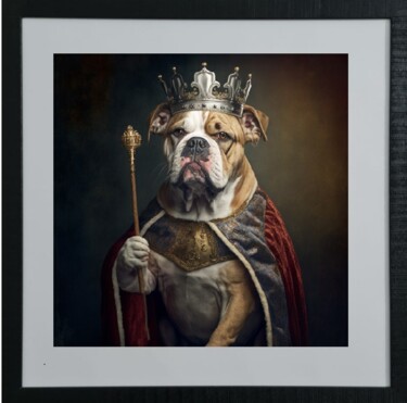 Digitale Kunst getiteld "DOGGY KING" door Cathy Massoulle (SUNY), Origineel Kunstwerk, AI gegenereerde afbeelding