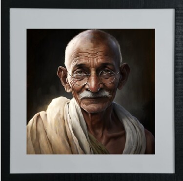 Digitale Kunst getiteld "gandhi" door Cathy Massoulle (SUNY), Origineel Kunstwerk, AI gegenereerde afbeelding