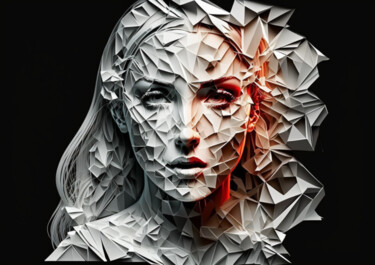 「LA DAME BLANCHE」というタイトルのデジタルアーツ Cathy Massoulle (SUNY)によって, オリジナルのアートワーク, AI生成画像