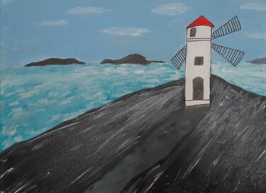 Malerei mit dem Titel "Le moulin" von Cathy Massoulle (SUNY), Original-Kunstwerk, Acryl