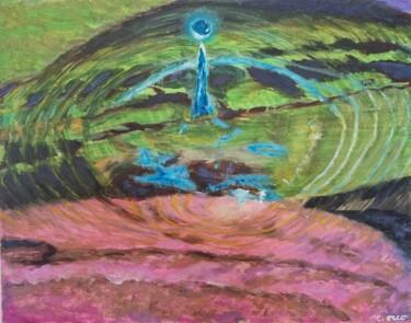 Malarstwo zatytułowany „Goutte d'eau:Expans…” autorstwa Cathy Occo, Oryginalna praca, Olej