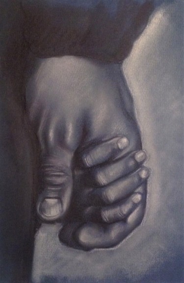 Dessin intitulée "Mains" par Cathy, Œuvre d'art originale, Pastel