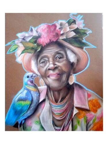Disegno intitolato "color mama 2" da Cathy, Opera d'arte originale, Pastello