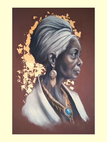 Drawing titled "africaine blanche" by Cathy, Original Artwork, Pastel