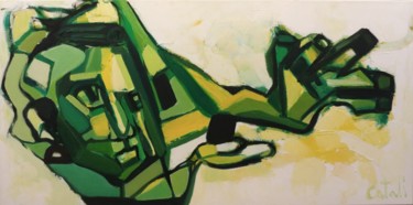 Peinture intitulée "Cigarette Ajoutée" par Catali, Œuvre d'art originale, Huile