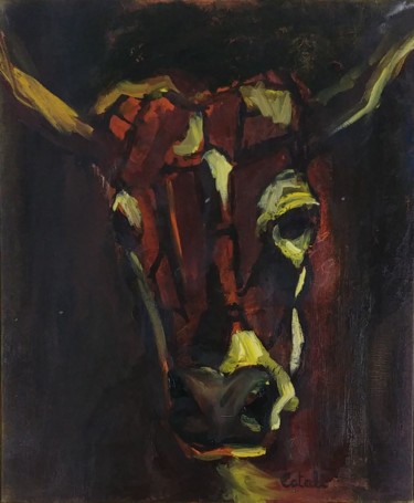 Pittura intitolato "La Vache!" da Catali, Opera d'arte originale, Olio