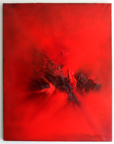 Peinture intitulée "all-red-" par Cathy Mirouse, Œuvre d'art originale, Huile