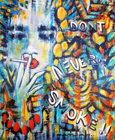 Peinture intitulée "" DON'T SMORE ! "" par Catjac, Œuvre d'art originale, Acrylique