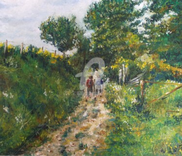 Peinture intitulée "GR 65 sur le chemin…" par Catherine Cabé (CAT.), Œuvre d'art originale, Huile