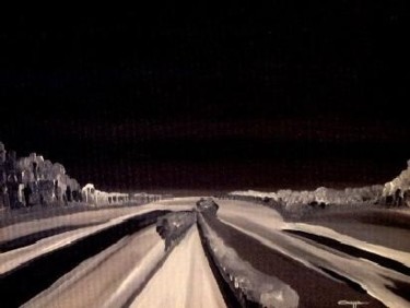 Malarstwo zatytułowany „Horizon noir” autorstwa Gérard Cavazza, Oryginalna praca, Olej
