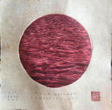 Impressões e gravuras intitulada "Burn Water edition…" por Cawamo, Obras de arte originais, Xilogravura