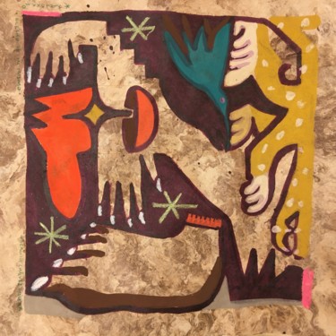 Peinture intitulée "Self-Seeking" par Cawamo, Œuvre d'art originale, Encre
