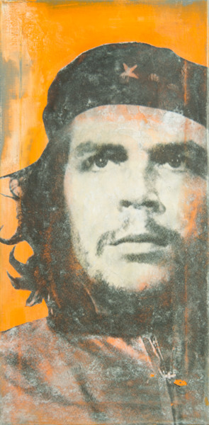 Painting titled "Che" by Cbaud, Original Artwork, Collages Mounted on Wood Stretcher frame