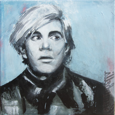 「Andy Warhol」というタイトルの絵画 Cbaudによって, オリジナルのアートワーク, アクリル ウッドストレッチャーフレームにマウント
