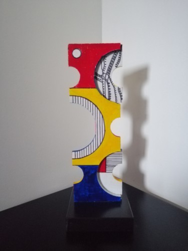 Sculpture titled "Retro divino" by Carole Carpier, Original Artwork, Wood