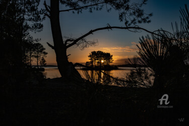 Photographie intitulée "Sur le lac" par Carine Chaligne, Œuvre d'art originale, Photographie numérique