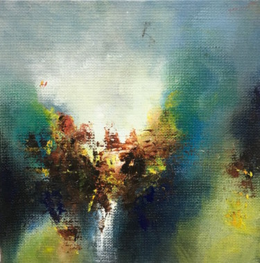 Pintura intitulada "paysage abstrait su…" por Corinne Dubosque, Obras de arte originais, Óleo
