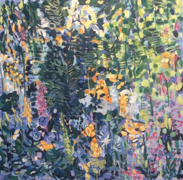 Malerei mit dem Titel "Jardin" von Cecile Augis, Original-Kunstwerk, Acryl