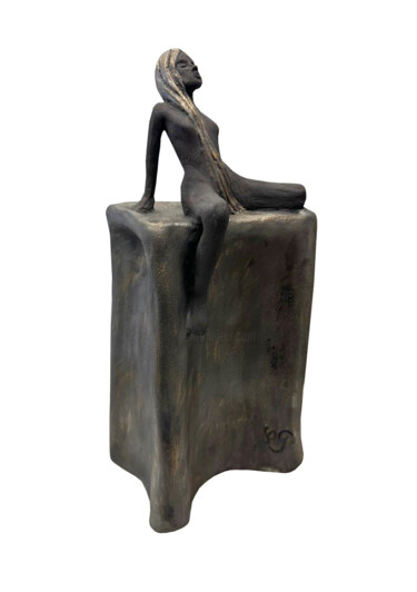 Sculptuur getiteld "Sereine" door Cécile Cabezas, Origineel Kunstwerk, Terra cotta