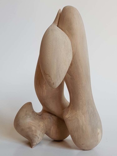Escultura intitulada "La Pause" por Cécile Devezeaux De Lavergne, Obras de arte originais, Madeira