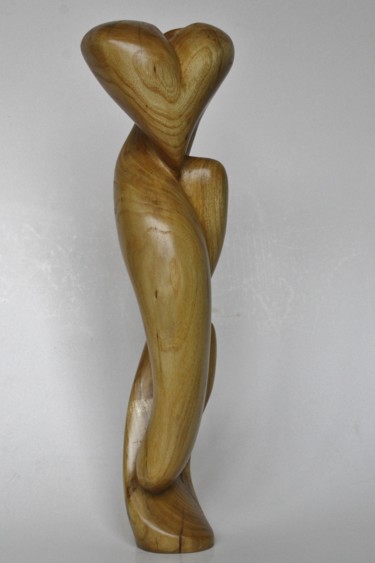 Scultura intitolato "Enlacés" da Cécile Devezeaux De Lavergne, Opera d'arte originale, Legno