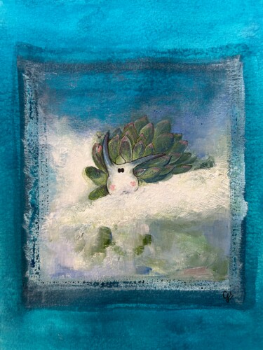 "Leaf Sheep - Mouton…" başlıklı Tablo Cécile Jeanne Fraeye tarafından, Orijinal sanat, Mürekkep