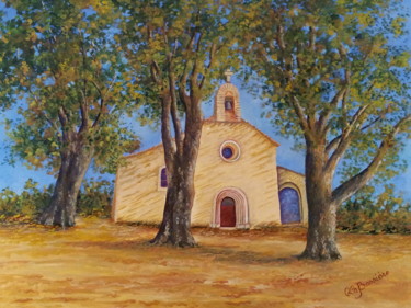 Schilderij getiteld "chapelle-de-l-abbay…" door Cécile Labossière, Origineel Kunstwerk, Olie
