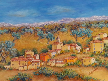 Pittura intitolato "Le village de Coti-…" da Cécile Labossière, Opera d'arte originale