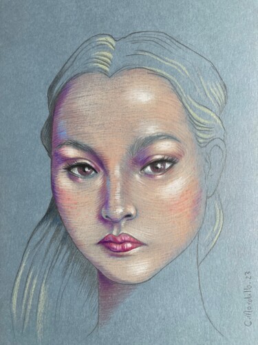 Drawing titled "Devon Aoki" by Cécile Mordillo, Original Artwork, Pencil