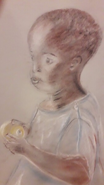 图画 标题为“Enfant africain” 由Cecile Vale, 原创艺术品, 粉彩