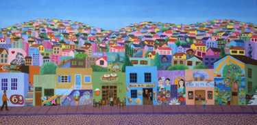 Peinture intitulée "Valparaiso un estal…" par Cecilia Byrne Asenjo, Œuvre d'art originale, Huile