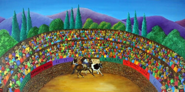 Malarstwo zatytułowany „Rodeo Chileno” autorstwa Cecilia Byrne Asenjo, Oryginalna praca, Olej