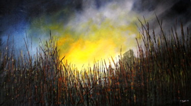 Картина под названием "Awakening Lights -…" - Cecilia Frigati, Подлинное произведение искусства, Акрил
