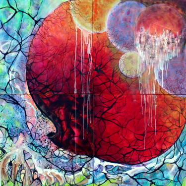 Peinture intitulée "A Moonage Daydream…" par Cecilia Frigati, Œuvre d'art originale, Acrylique