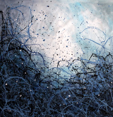 Painting titled "Winter Blues #7 - L…" by Cecilia Frigati, Original Artwork, Acrylic