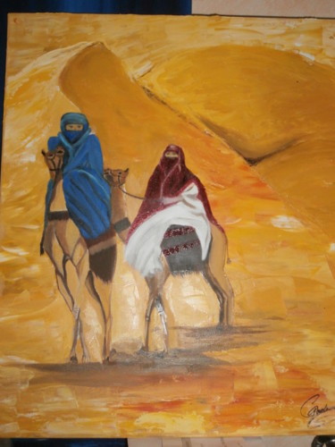 Painting titled "le-desert" by Cécilia Godeneche, Original Artwork, Oil