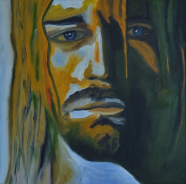 Картина под названием "Jesus" - Cecília Vilas Boas, Подлинное произведение искусства, Масло