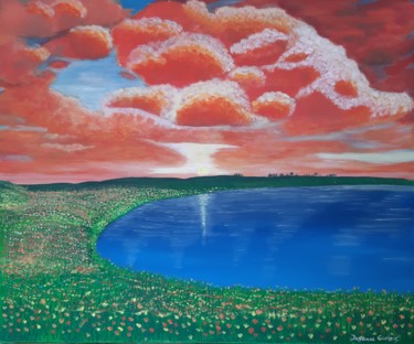 Peinture intitulée "Couché de soleil" par Cédric Fayasse, Œuvre d'art originale, Acrylique