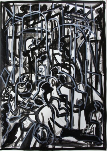 ""  noir et blanc "" başlıklı Tablo Cédric Gaillard tarafından, Orijinal sanat, Mürekkep