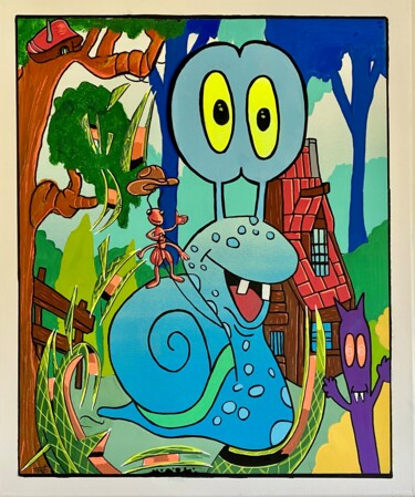 Peinture intitulée "Escargot et la four…" par Aste, Œuvre d'art originale, Acrylique